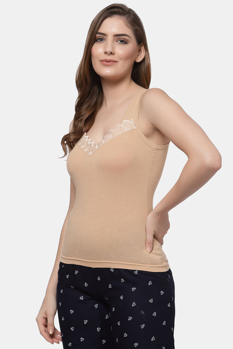 Floret Cotton Camisole (Pack of 2) - Skin Black — image 4